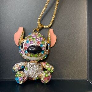 stitch necklaces with multicolored stones